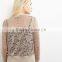 Lady New Fashion Jacket 95% Polyester 5% Elastane Casual Zipper Cuffed Hem Lace Bomber Jacket