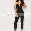 Panelled padded cups strapless jumpsuit for women with three quarter sleeve
