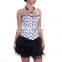 Women's Fashion Sexy Satin Lingerie Corset Bustier With Tutu Mini Skirt Set