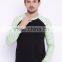 Men Black Sea Green Round Neck Train T-Shirt Self-Design Waist Length Long Raglan Sleeves Outfit Custom Cotton Polyester