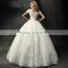 2017 luxury fancy beaded V neck short sleeve vintage wedding dress