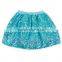 2016 Aqua Sequined Pom Pom Shinny Skirt For Teen Child Girls Ballroom Dancing Skirt