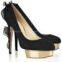 Ruffle Trimmed Suede Pumps ladies fashion shoes LTYK0017