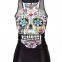Modern style simple design lady skull rock T-shirt