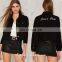 2017 Latest Fashion Women Jean Jacket Wholesale Ladies Denim Embroidered Jacket