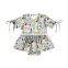 Floral pattern flower printing  soft bright  jumpsuit girl baby rompers