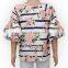 Girl Stripe Floral Summer Futter Sleeve Tunic Tshirts with Custom Logo Kids Urban Wear Wholesale