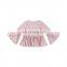 custom Faux suede flare sleeve cardigan children normal breathable pink girls cardigan