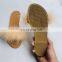 Women Turkey Faux Fur Slides, Flip Flop Soft Wedge EVA/TPR sole sandals