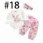 "it's my first birthday" 2019 long sleeved baby bunny print rompers & bloomer & headband 3pc set