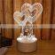 Touch Control LED Desk Table Lamp 7 Colors Changing 3D Illusion Night Light