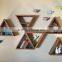 Custom finished hinging wooden triangle shelves, decorative modern wall shelf