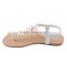 Latest arrival fashion flip flop style flat sandals ladies shoes 2016 with white elastic loop