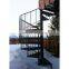 Metal support full wood tread railings spiral staircases