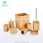 Complete bamboo bathroom accessory set indluded soap dispenser bathroom accessories 6 pcs bathroom set