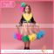 Wedding dress design kids, feather bubble colorful dress for kids 1-9 years old