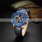 NAVIFORCE 9197L Men Watch Quartz AnalogTop Brand Luxury Fashion Watch Leather LCD Sport Wrist Watch