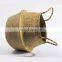 HBK Wholesale Handmade Cheap Price Woven Seagrass Belly Basket for Bathroom And Laundry