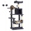 Multi-level kitten tree tower, cat tree with spacious cat nest, sisal post and toy ball, grey