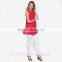 New t shirt design with high quality red color longline Women's shirt OEM manufactuer TS069