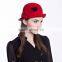 coloful narrow-brim women winter hat for young lady fashion women hat bowler hats floral and leaf trim