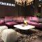 High end latest design modern purple fabric sofa set