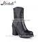 Wholesale customized cow leather block heel italian ladies shoes