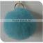 handbag charm Grey fur pom pom keychain