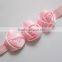 fashionable rose flower shape fabric elastic headband