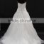 Popular low waist organza skirt cording lace bodice sweetheart neckline with small bow belt wedding dress