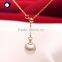 freshwater pearl pendant 8-9mm round pearl with s925 chain with adjustable length