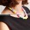 Children acrylic colour plastic round bead necklace and bracelet sets