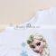 (H5708) white 2015 nova kids new fashion design cartoon character printed dress net veil hem baby girls short sleeve girl dress