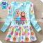 (Q913) two color flags branded 18m-6y children clothes kids dresses frozen elsa frocks new designs girl dress for kids frocks