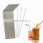 Kitchen Bar Accessories 8 Pcs Stainless Straws With 3 Cleaner Brush Metal Drinking Straw Stainless Steel Bend