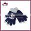 Factory price acrylic knitted gloves, printed touchscreen gloves