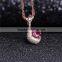 factory wholesale gemstone pendant 18K gold plated 925 sterling silver natural percious pink topaz pendant earring jewelry set