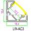 China manufacturers,triangle corner led aluminum extrusion profile for cabinetry