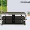 Hot Sale UK Glass TV Cabinet With Stainless Tubes