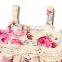 Summer cute save and soft sleeveless flowery baby girl infant bodysuits