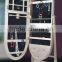 Oval Floor Standing Mirrored Jewelry Cabinet Chinese Wooden Furniture Makeup Armoire Storage with LED Light and Classic Designs