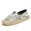 CX203 woman canvas espadrille casual shoes with linen