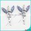 Alloy crystal angel jewelry pendants for necklace and keychain