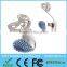Beautiful Jewellery Gem Heart Shape USB flash drive with Keychain for wedding design Gift