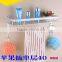 Space aluminum single double bathroom racks kitchen shelf with towel bar hook pendant(B-0276)