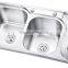 S9749 Hot Sell to Ethiopia/sri Lanka Double Bowl With Drainer Board and Dustbin