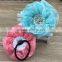 Lace Flower Hairbands Black Hairband with 4inch Lace Flower &Rhinestone in Center for Baby Accessories