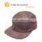 High Quality 5 Panel Hat Cap ,Leather 5 Panel Hat ,Adjustable Leather Strap 5 Panel Hat