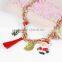 Free shipping kids jewelry children gift red tassel Necklace Father Christmas Pendant