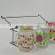 whlesale Set of 3 Clear paster Glass handle Mason Jars Mugs with lid and metal basket